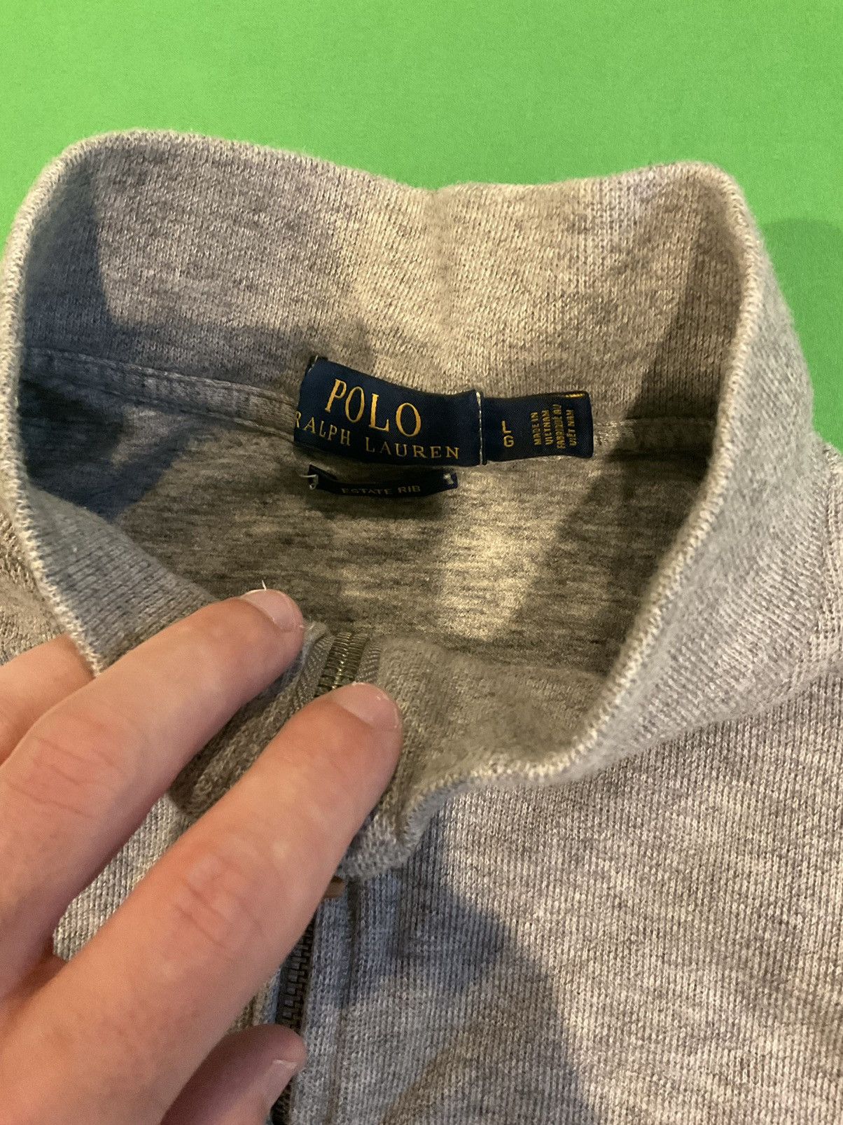 Polo Ralph Lauren × Vintage Grey Polo Ralph Lauren 1/4 zip sweatshirt Size US L / EU 52-54 / 3 - 3 Thumbnail