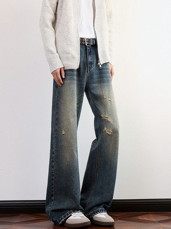 Japanese Brand American Cleanfit Retro Ripped Washed Whiskered Jeans Size US 32 / EU 48 - 3 Thumbnail
