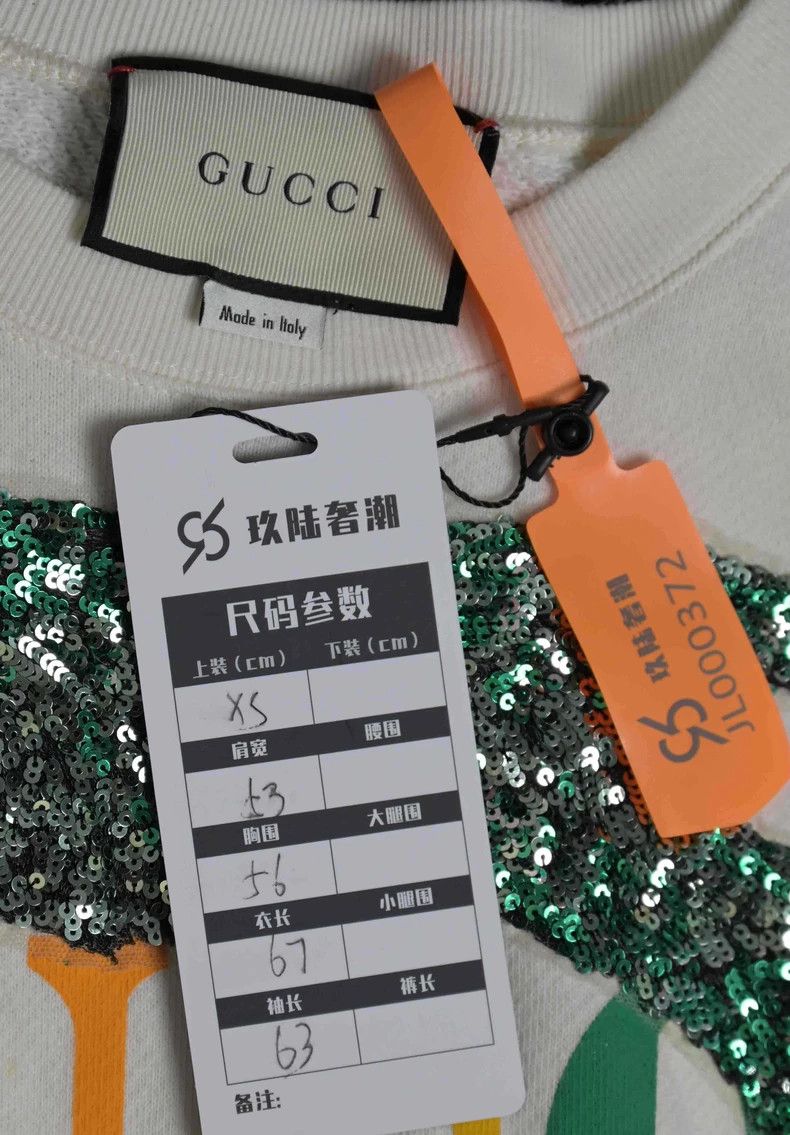 Gucci Gucci Logo sequin round-neck cotton long-sleeved sweatshir Size US XS / EU 42 / 0 - 4 Thumbnail