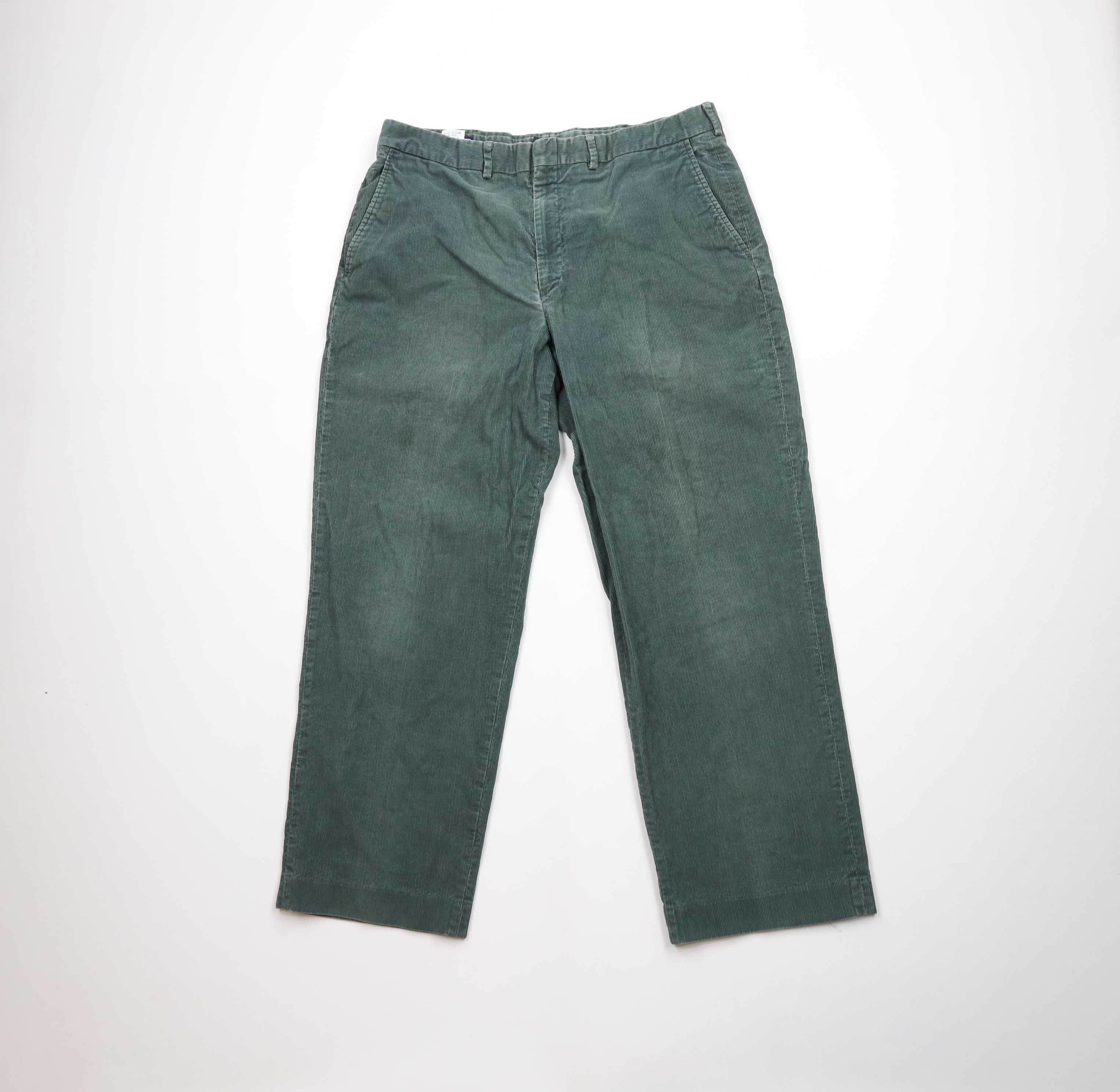 Lands' End × Vintage Vintage 90s Lands End Wide Leg Corduroy Chino Pants Green Size US 36 / EU 52 - 1 Thumbnail