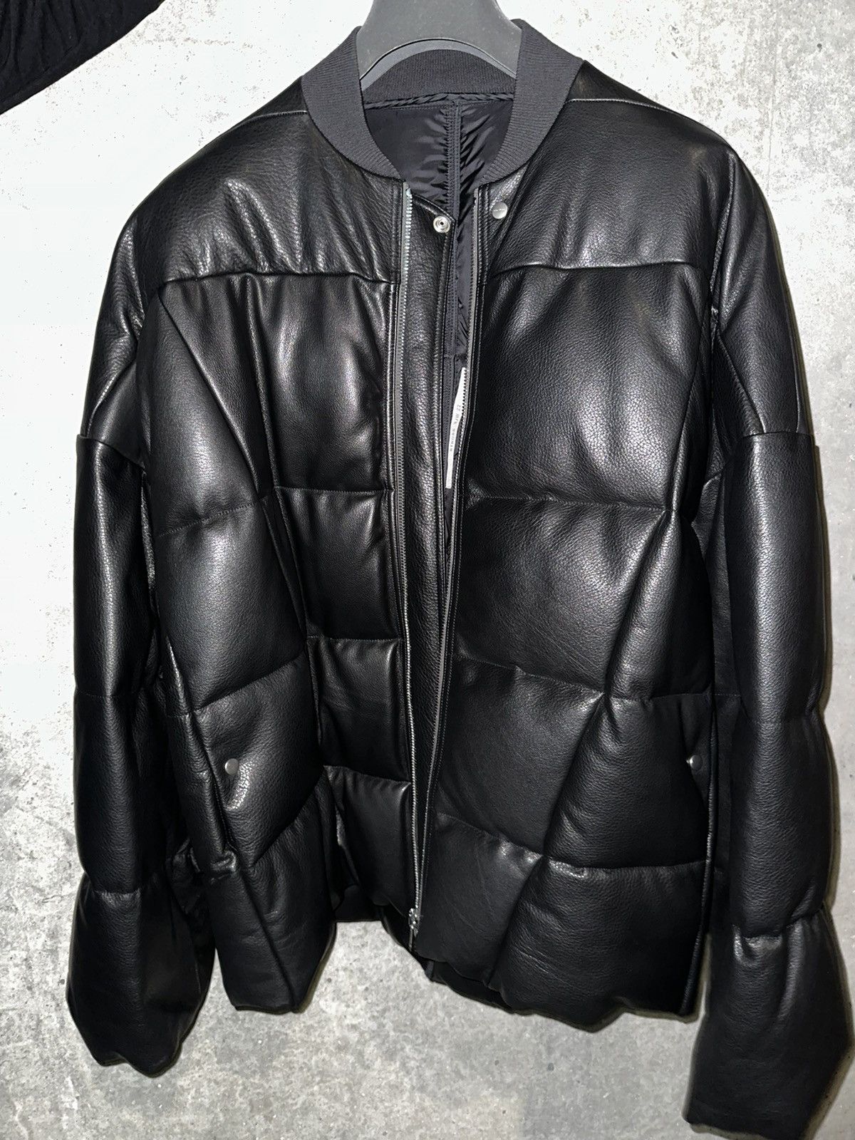 image of Rick Owens Fw22 Strobe Leather Flight Jacket NWT 48 in Black, Men's (Size Medium)