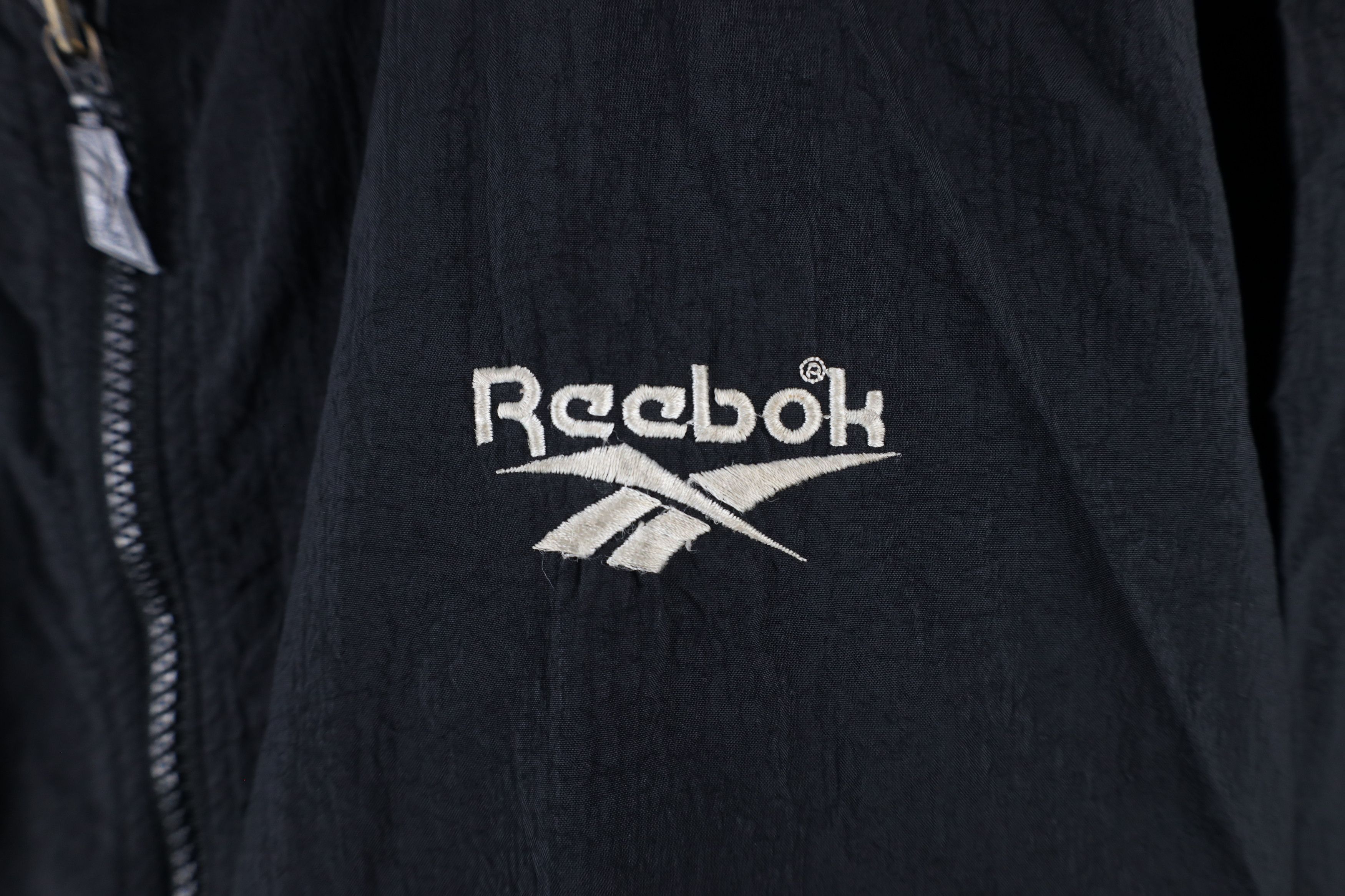 Reebok × Vintage Vintage 90s Reebok Out Full Zip Windbreaker Jacket Black Size US XXL / EU 58 / 5 - 4 Thumbnail