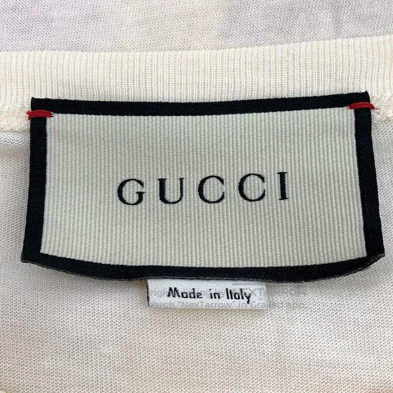 Gucci Gucci Beige logo letter print cotton round-neck short-slee Size US XXS / EU 40 - 6 Thumbnail