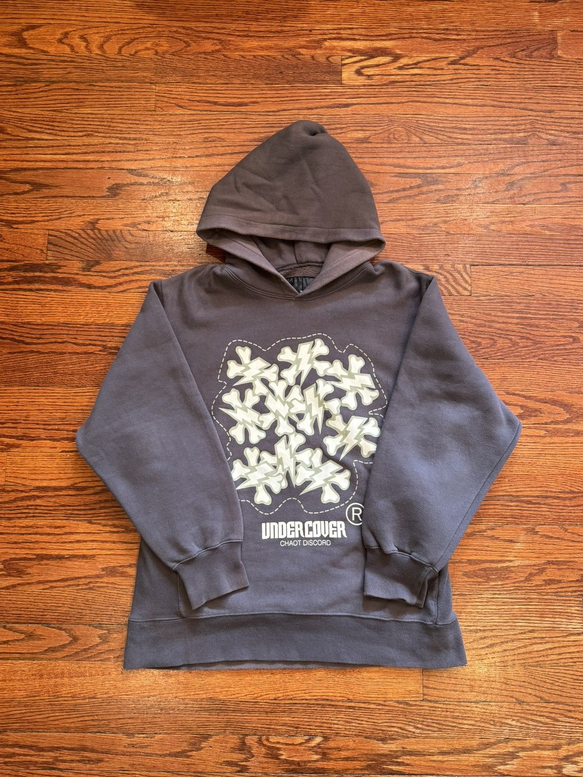 Undercover AW02 “Chaotic Discord” Hoodie bones cross