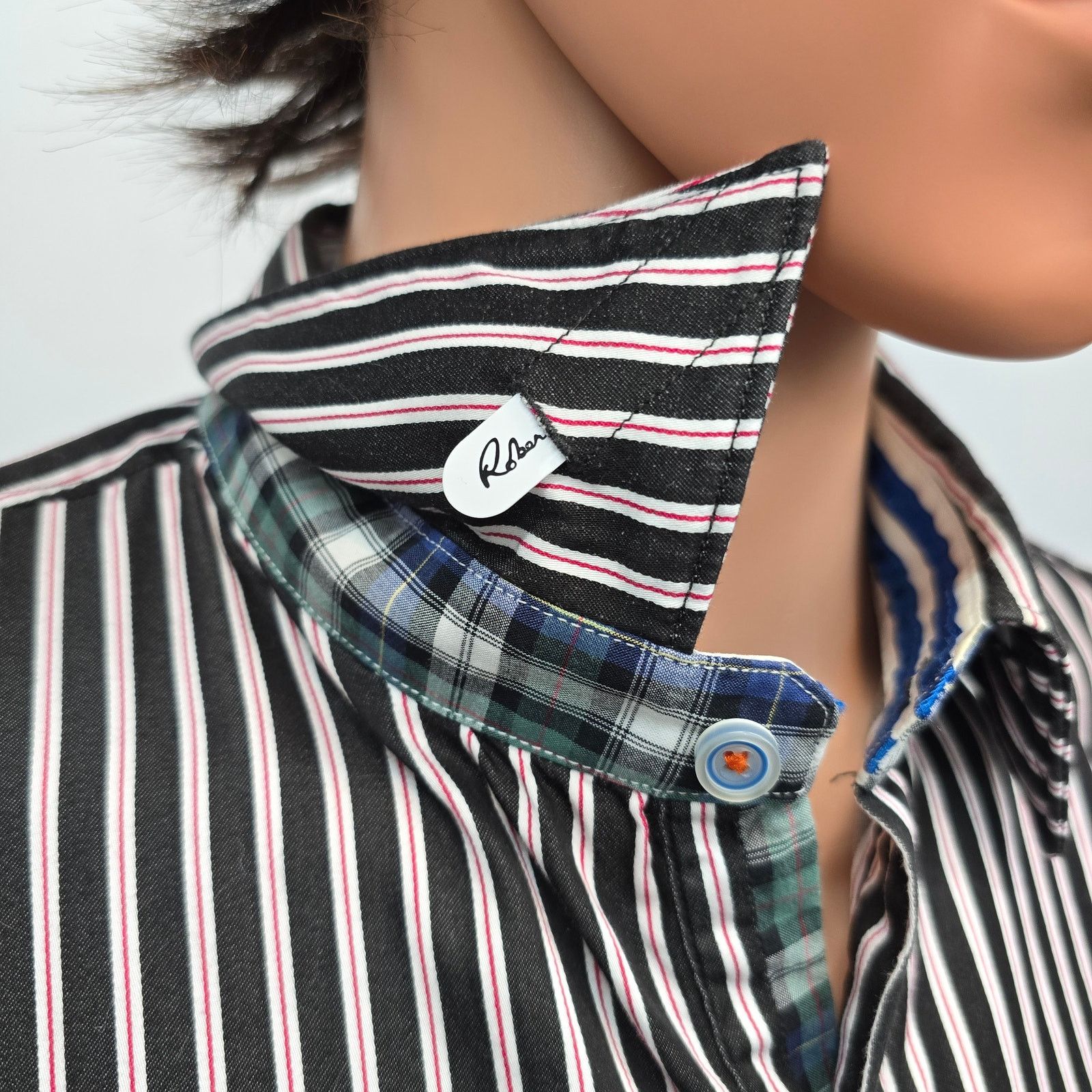 Robert Graham Robert Graham X Anniversary Shirt Flip Cuffs Stripe Tailored Size US XL / EU 56 / 4 - 7 Thumbnail