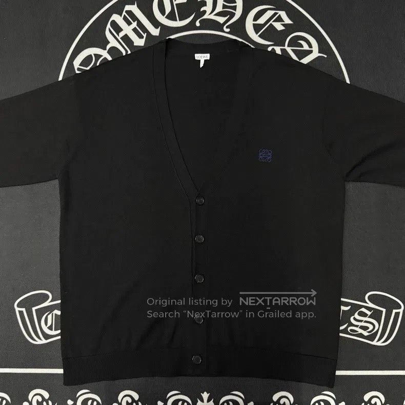 Loewe Loewe Black and Blue Embroidered Knit Wool Sweater Size US XL / EU 56 / 4 - 1 Thumbnail