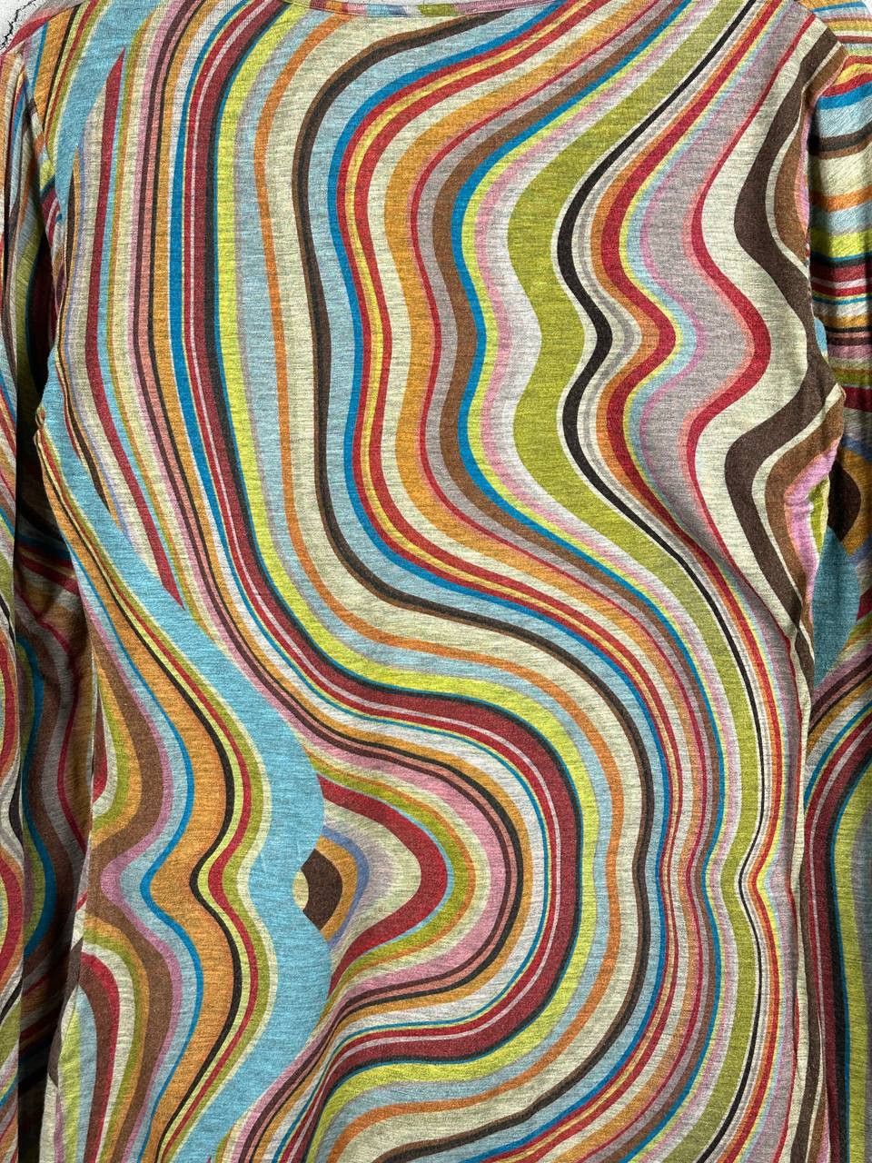 Paul Smith Luxury Paul Smith Iconic Striped V Neck Viscous LS T Shirt Size M / US 6-8 / IT 42-44 - 10 Thumbnail