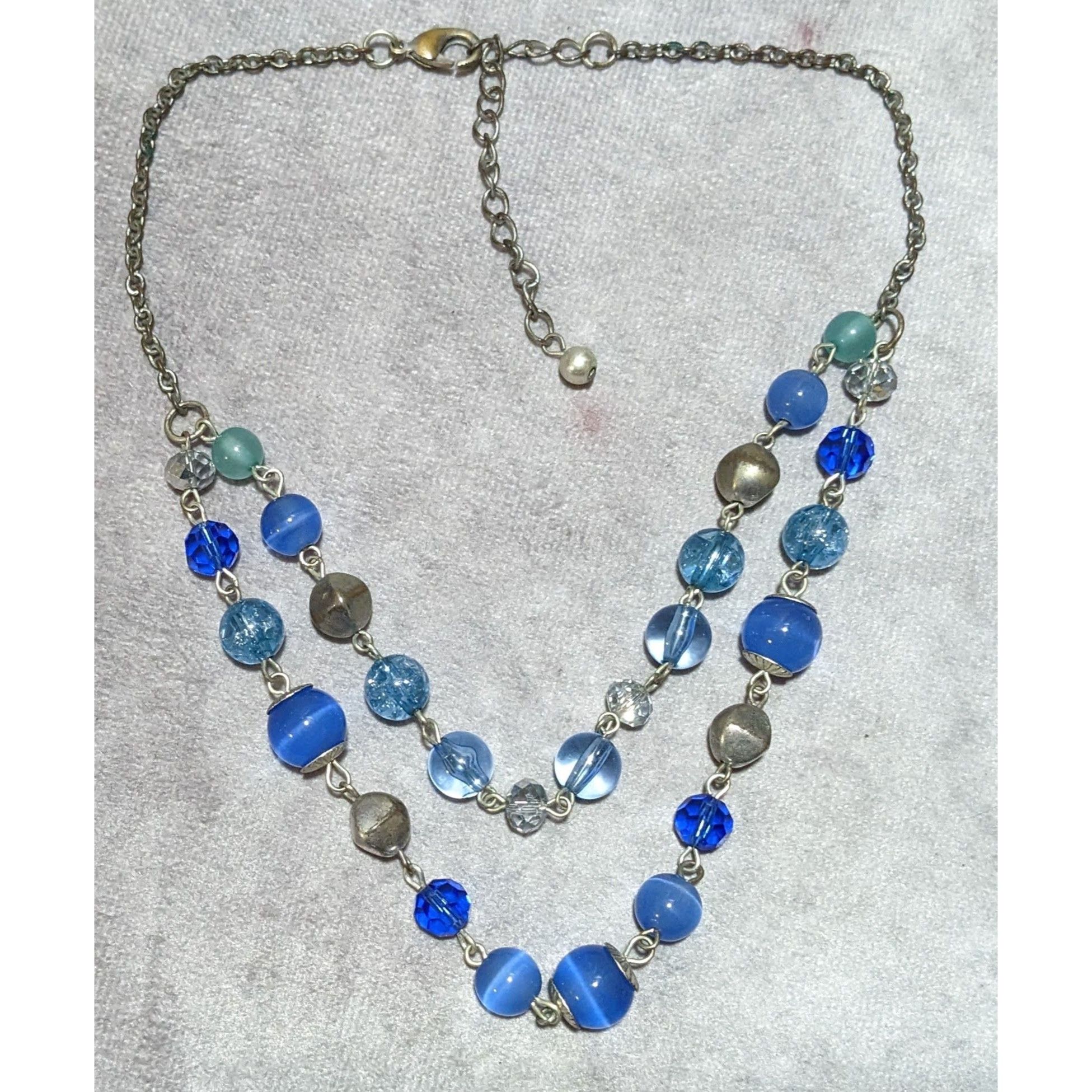 Other Retro Beachy Multilayer Blue And Silver Beaded Necklace Size ONE SIZE - 8 Thumbnail