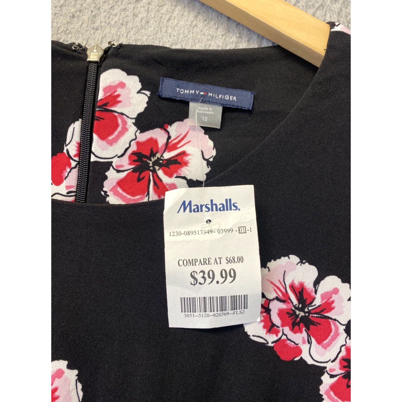 Tommy Hilfiger TOMMY HILFIGER Womens Floral Dress Size 12 Black Knee Length NWT Size XL / US 12-14 / IT 48-50 - 3 Thumbnail