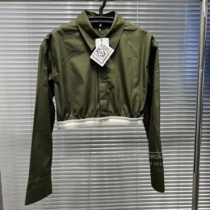 Loewe Loewe Spring Autumn Cropped Green Blouse . Size S / US 4 / IT 40 - 2 Thumbnail