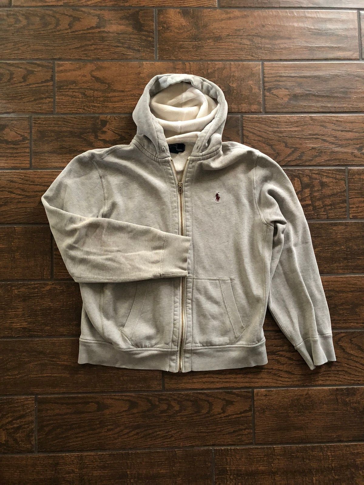 Pre-owned Polo Ralph Lauren X Vintage Polo Hoodie In Grey