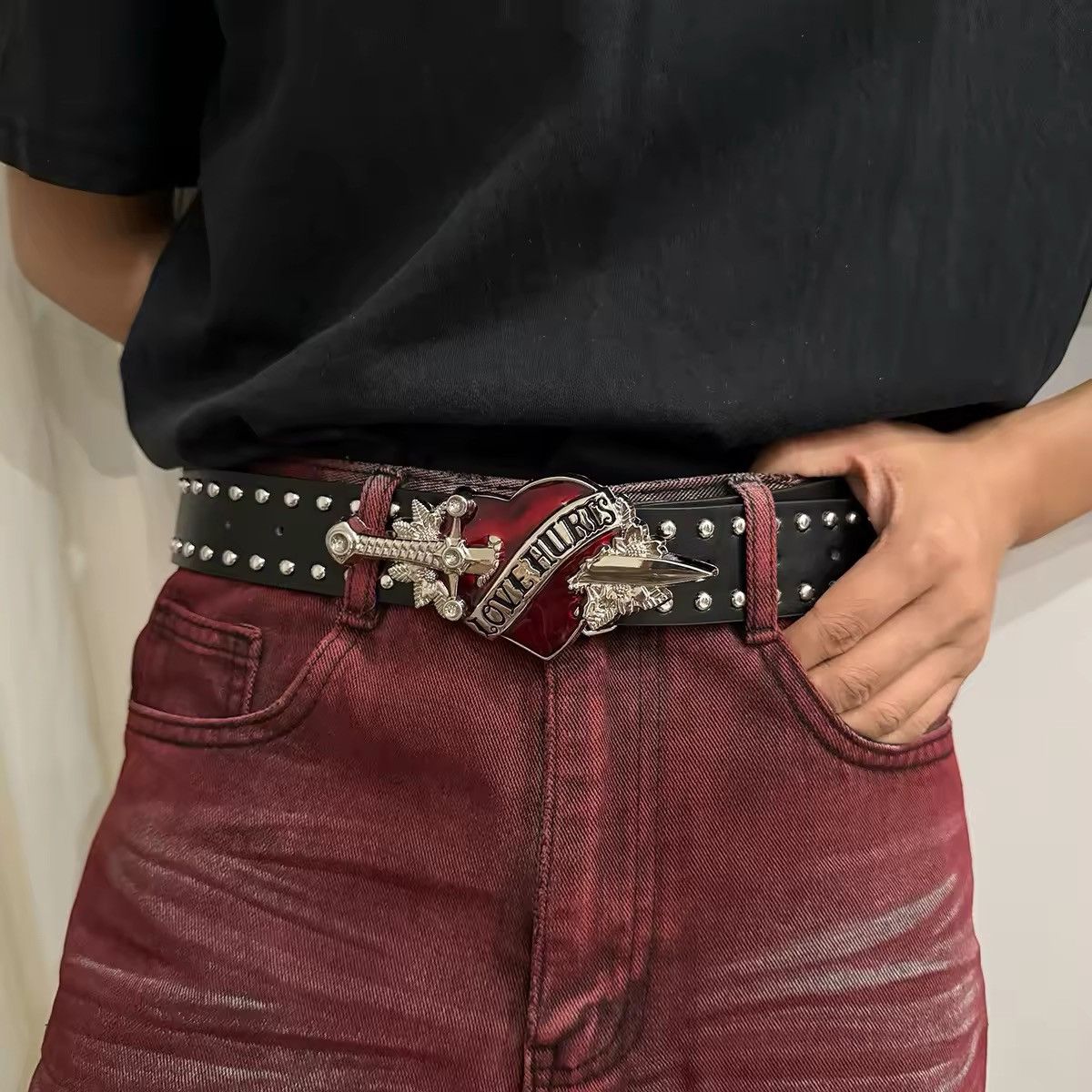 Other sword red heart Goth Y2k belt Size ONE SIZE - 1 Thumbnail