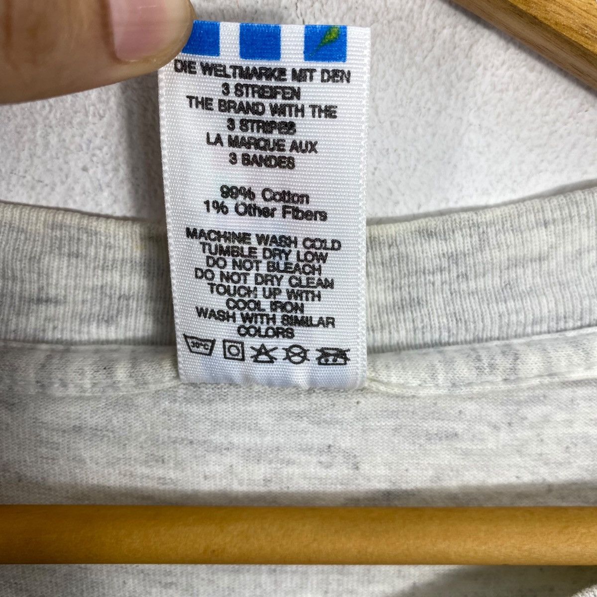 Adidas × Vintage Vintage 90's ADIDAS BIG LOGO Sportswear Tee Shirt Large Size Size US L / EU 52-54 / 3 - 6 Thumbnail