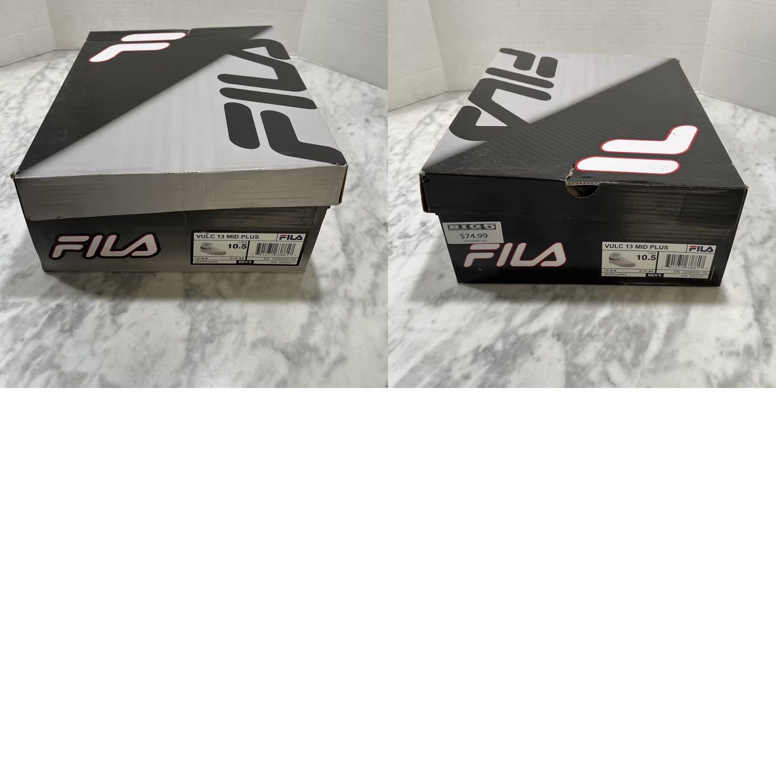 Fila FILA Sneaker Mens White Vulc Mid Plus Men New Box Navy Red Lace Hook Loop Logo Size US 10 / EU 43 - 9 Thumbnail