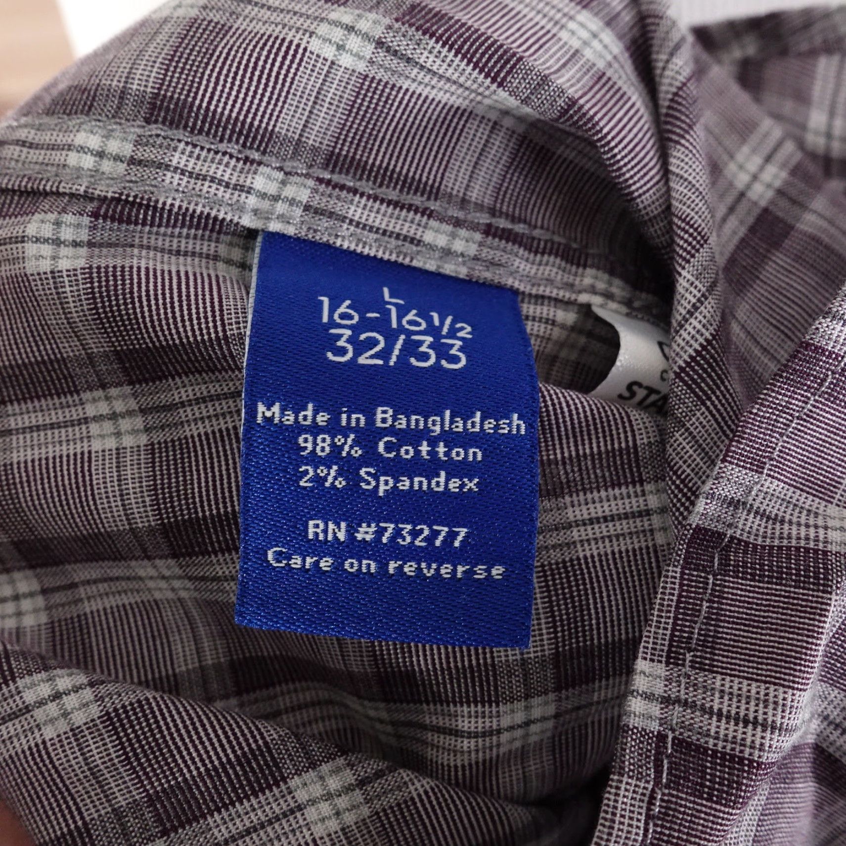 Apt. 9 APT. 9 PREMIER FLEX SLIM FIT MAUVE PLAID BUTTON UP SHIRT MENS L 16-16.5 32/33 Size US L / EU 52-54 / 3 - 7 Thumbnail