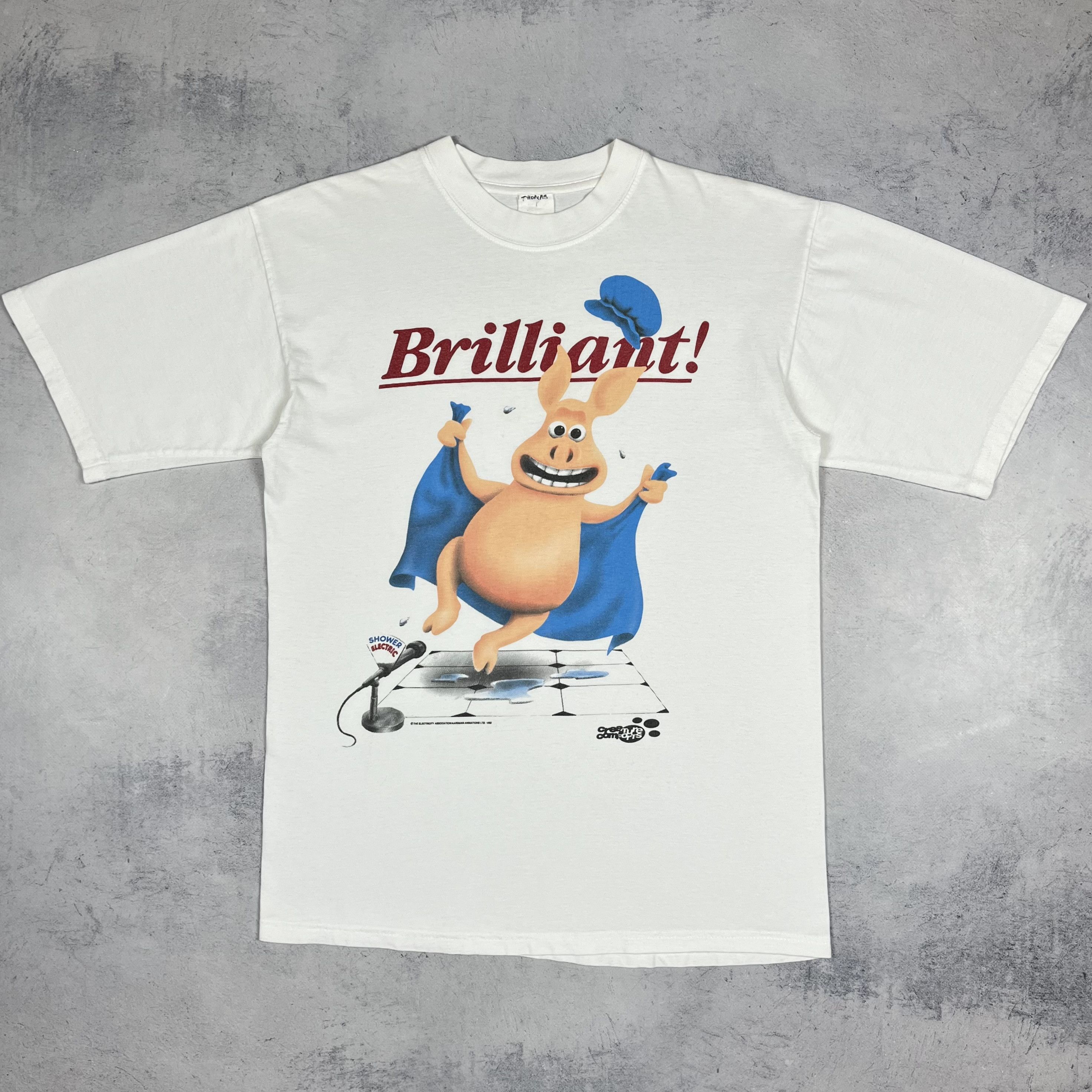 Cartoon Network Vintage “Brilliant” Creature Comforts Cartoon T Shirt 1992 Size US M / EU 48-50 / 2 - 2 Thumbnail