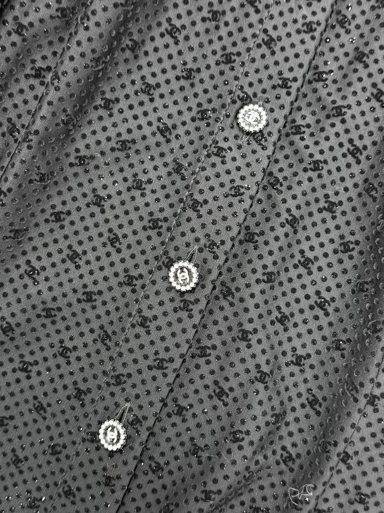 Chanel Chanel Velvet dark pattern logo long-sleeved shirt Size S / US 4 / IT 40 - 4 Thumbnail