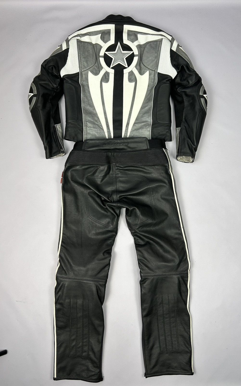 Vintage Hein Gericke 2 Piece Set Leather Motorcycle Jacket Trousers Size US M / EU 48-50 / 2 - 17 Thumbnail