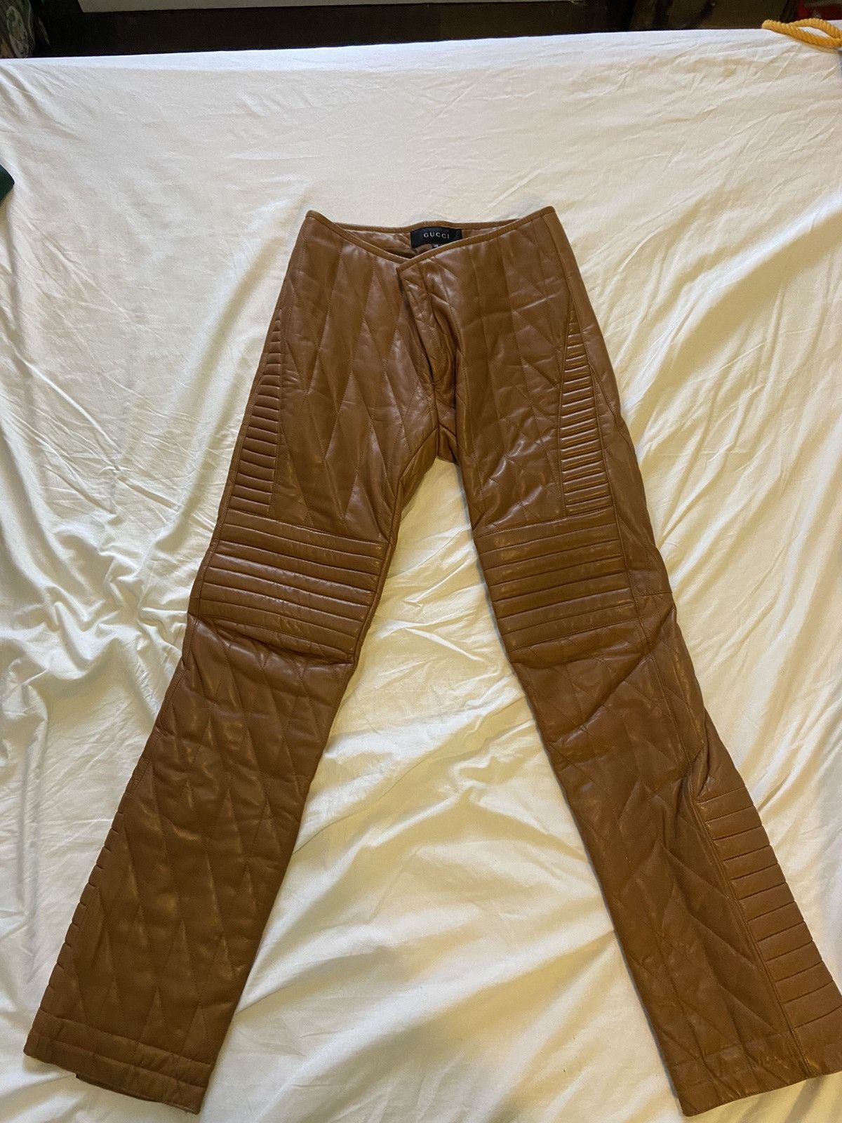 Gucci UNREAL CONDITION- Gucci by Tom Ford quilted moto pants Size US 32 / EU 48 - 1 Thumbnail