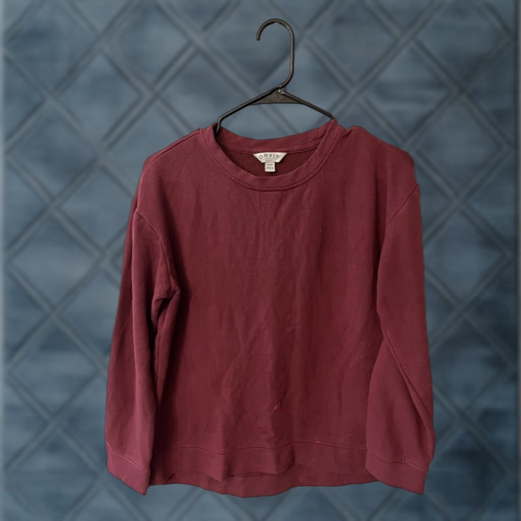 Orvis Orvis Mens Medium Crew Neck Pullover Modal Blend Sweater Maroon Knit Sweatshirt Logo Casual Outdoor Size US M / EU 48-50 / 2 - 1 Thumbnail