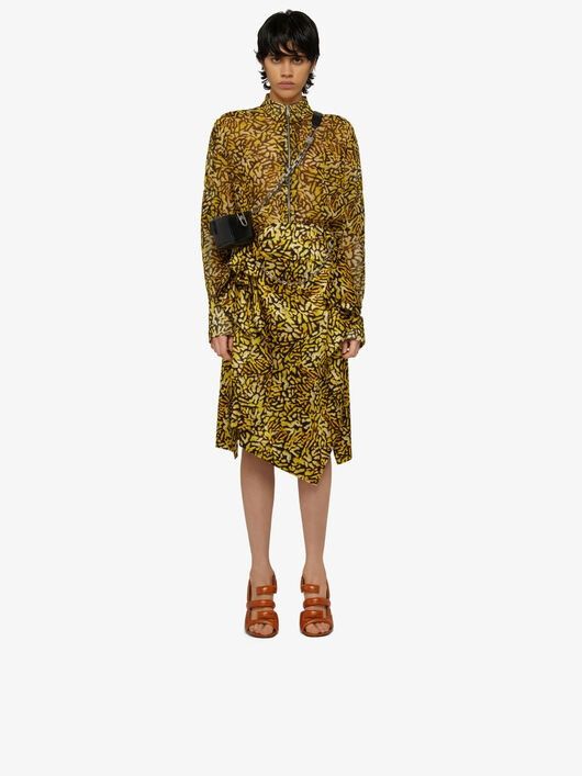 Givenchy o1y0925 Midi Skirt in Yellow/Black Size 30" / US 8 / IT 44 - 2 Thumbnail