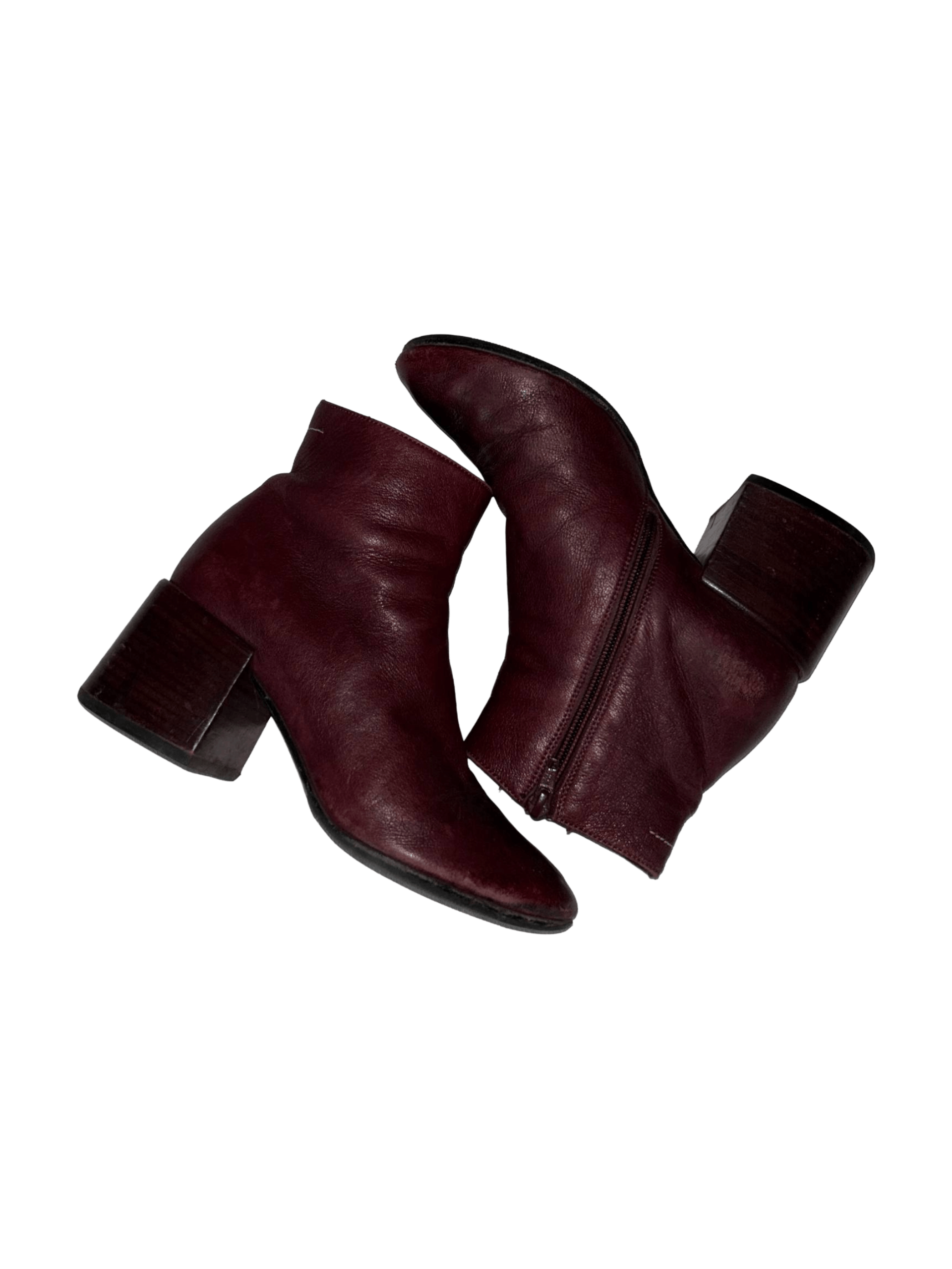 Maison Margiela Maison Margiela Burgundy Leather Ankle Boots Size US 6.5 / IT 36.5 - 1 Thumbnail