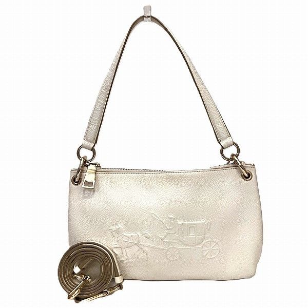 Coach Coach Charlie Embossed 2Way Bag Leather Shoulder Bag 33521, Women's