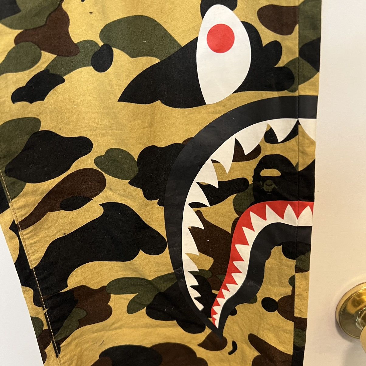 Bape Bape Shark Green Camo Track Pants Size US 39 - 4 Thumbnail