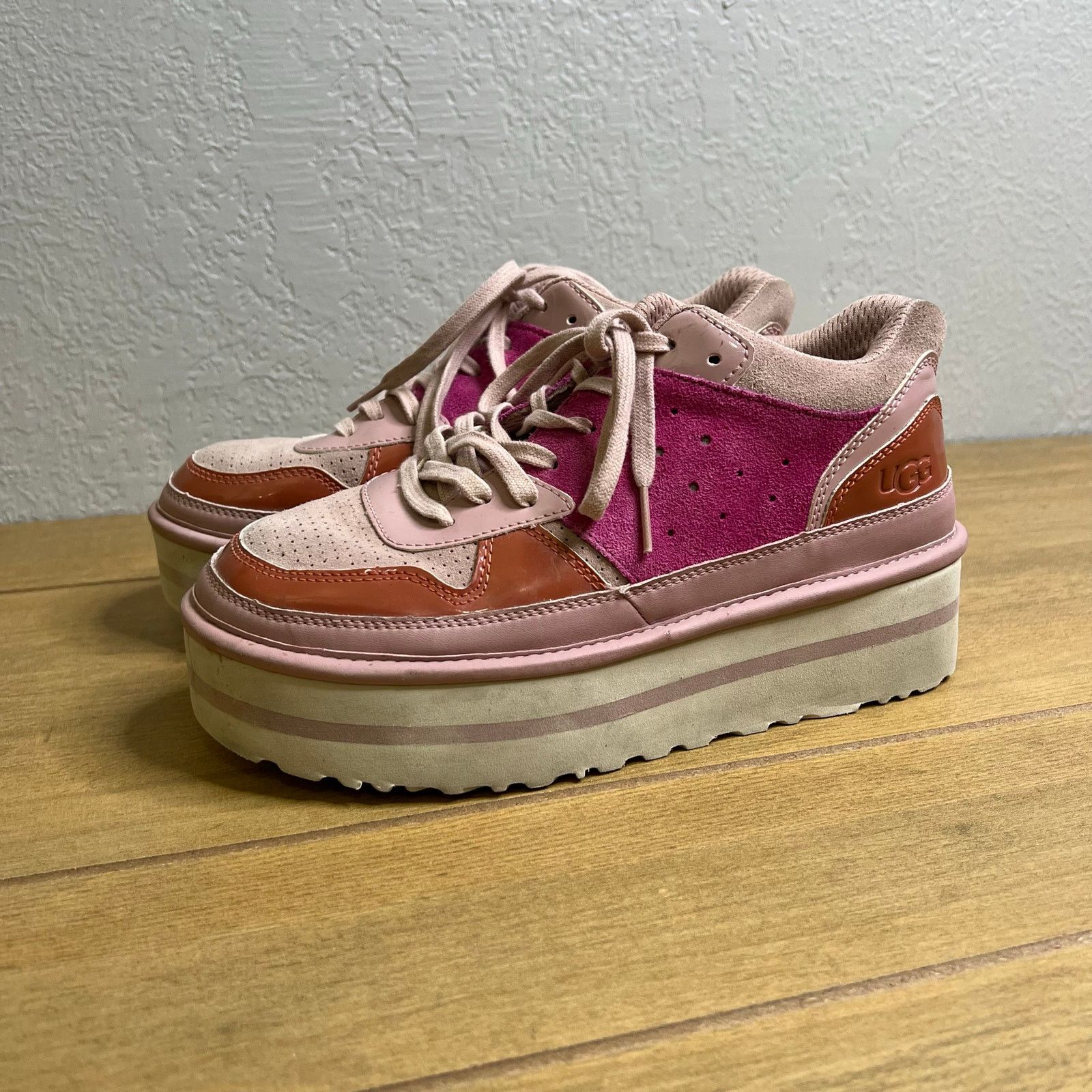 Ugg UGG Platform Sneakers Pink Suede Leather Chunky Womens Sz 9 Size US 9 / IT 39 - 15 Thumbnail