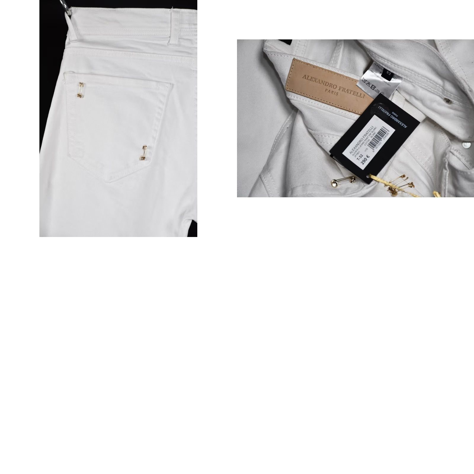 Vintage Alexandro Fratelli Jeans Men's 32 White Cotton Blend Regular 98% Cotton 2% Elastane Vintage: No Size US 32 / EU 48 - 8 Thumbnail