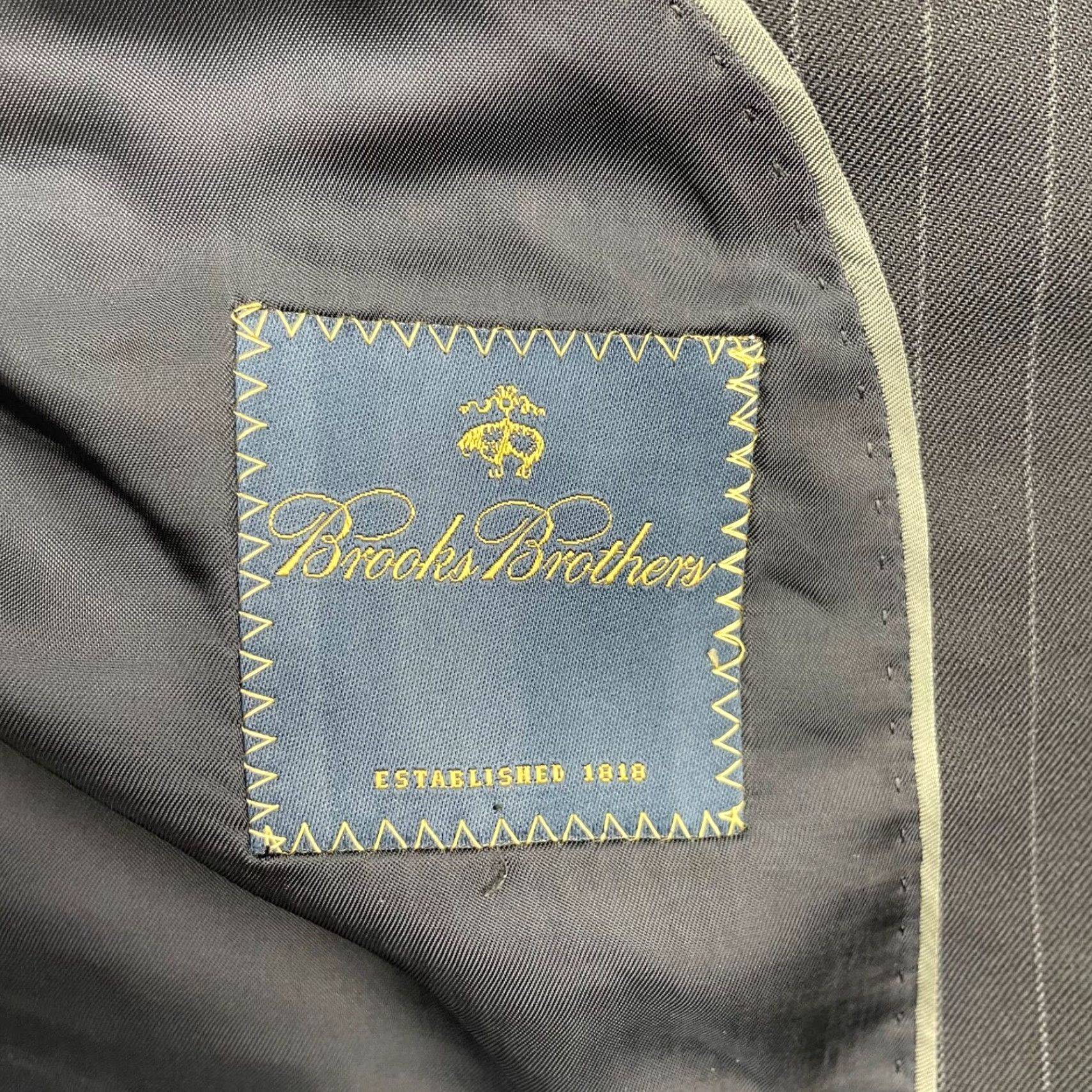 Brooks Brothers Brooks Brothers Blazer Jacket Navy Blue Stripe Wool Stretch 2-Button Long 42L Mens Regular Size 42R - 5 Thumbnail