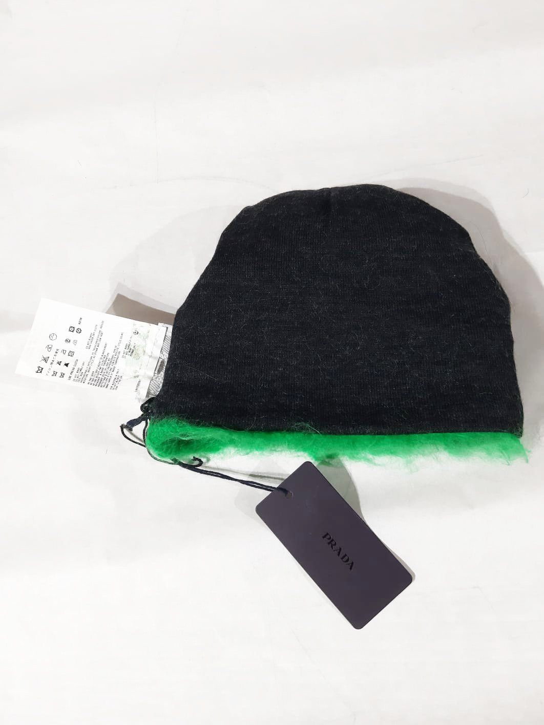 Prada FW 2007 Green Mohair Wave Knit Beanie Hat Size ONE SIZE - 6 Thumbnail