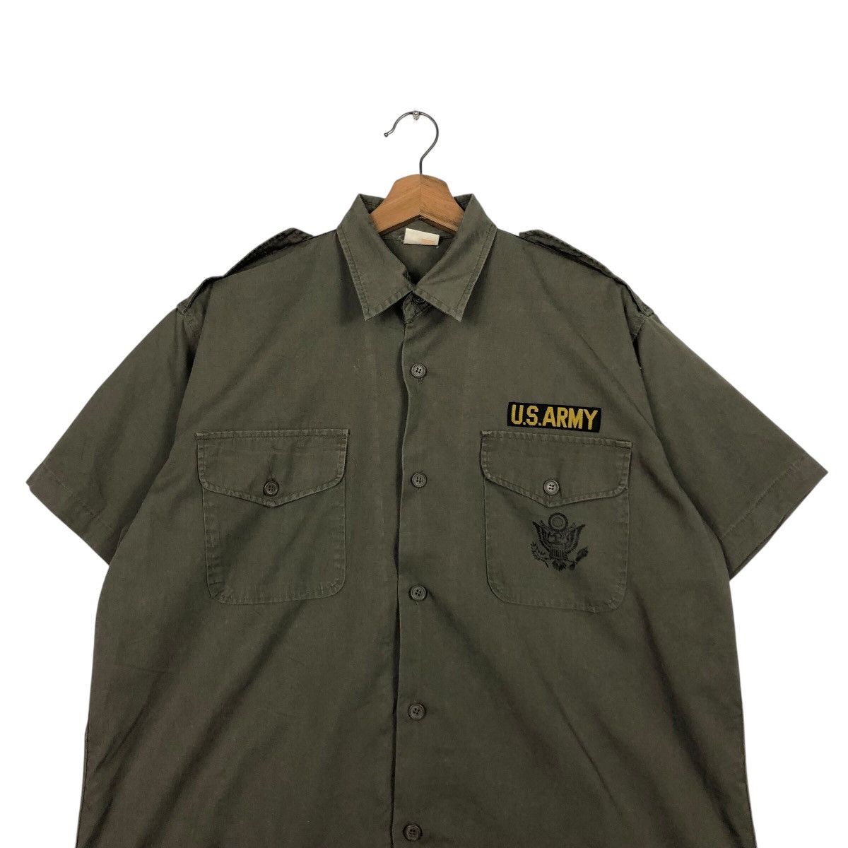 Vintage 📌Vintage U.S Army Shirt Jacket Big Logo Size US L / EU 52-54 / 3 - 4 Thumbnail