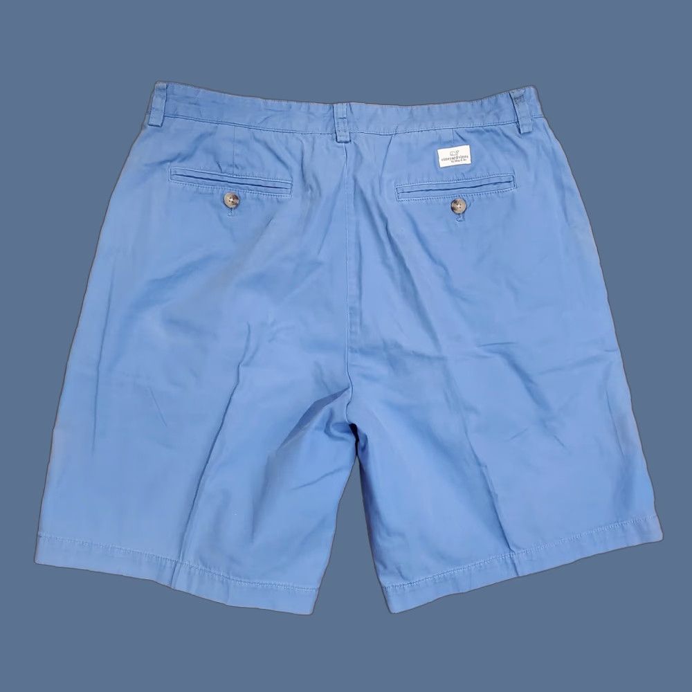 Vineyard Vines Vineyard Vines Club Short Shorts Mens 33 Chino Flat Front Blue 9in Inseam Casual Pockets Whale Logo 1H0213 Size US 33 - 1 Thumbnail