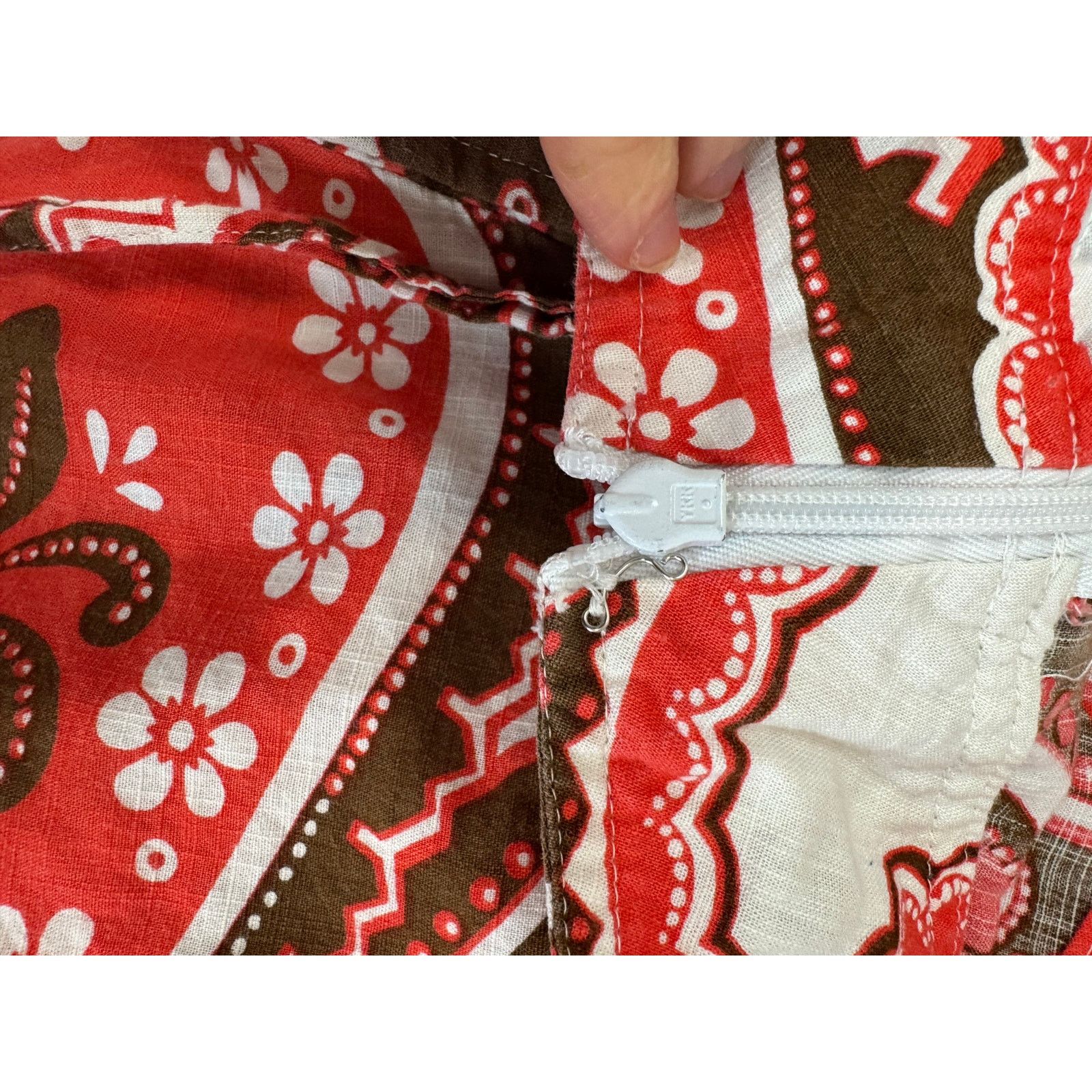 Other Talbots Paisley Print Red Brown Skirt Cotton - Women Size 14 Size 36" / US 14 / IT 50 - 8 Thumbnail