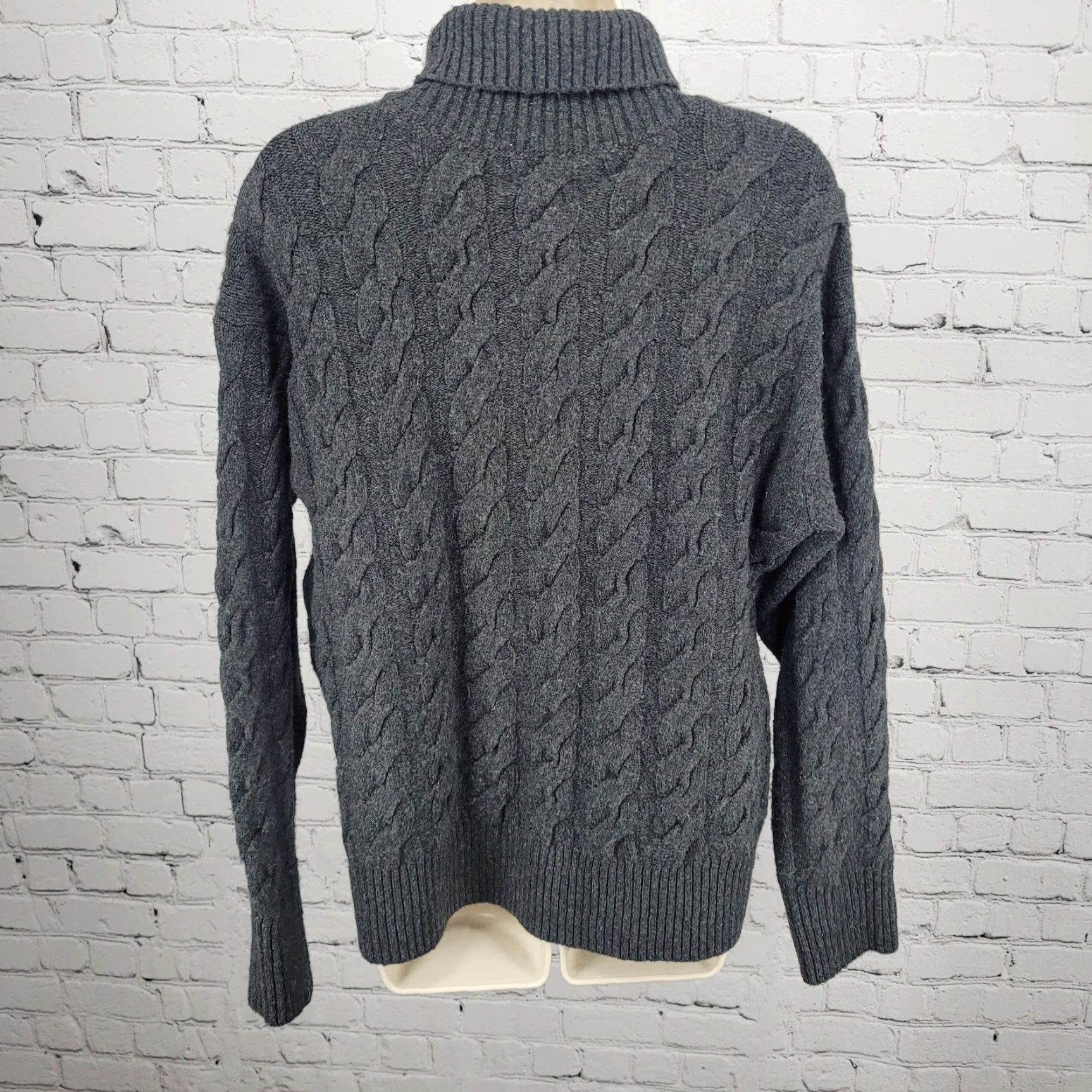 Nordstrom Nordstrom Women's Sweater - Wool Blend Turtleneck Pullover - Gray - Size M - Long Sleeve - Classic Casual Workwear - Hand Wash Only Size M / US 6-8 / IT 42-44 - 2 Thumbnail