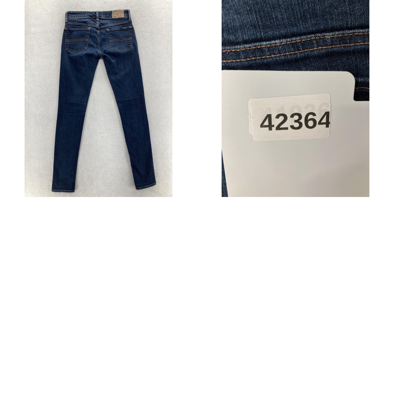 Vintage Denim & Supply Ralph Lauren Jeans Womens Skinny 26x30 Blue Dark Wash Stretch Denim Slim Mid Rise Zip 5-Pocket Size 26" / US 2 / IT 38 - 9 Thumbnail