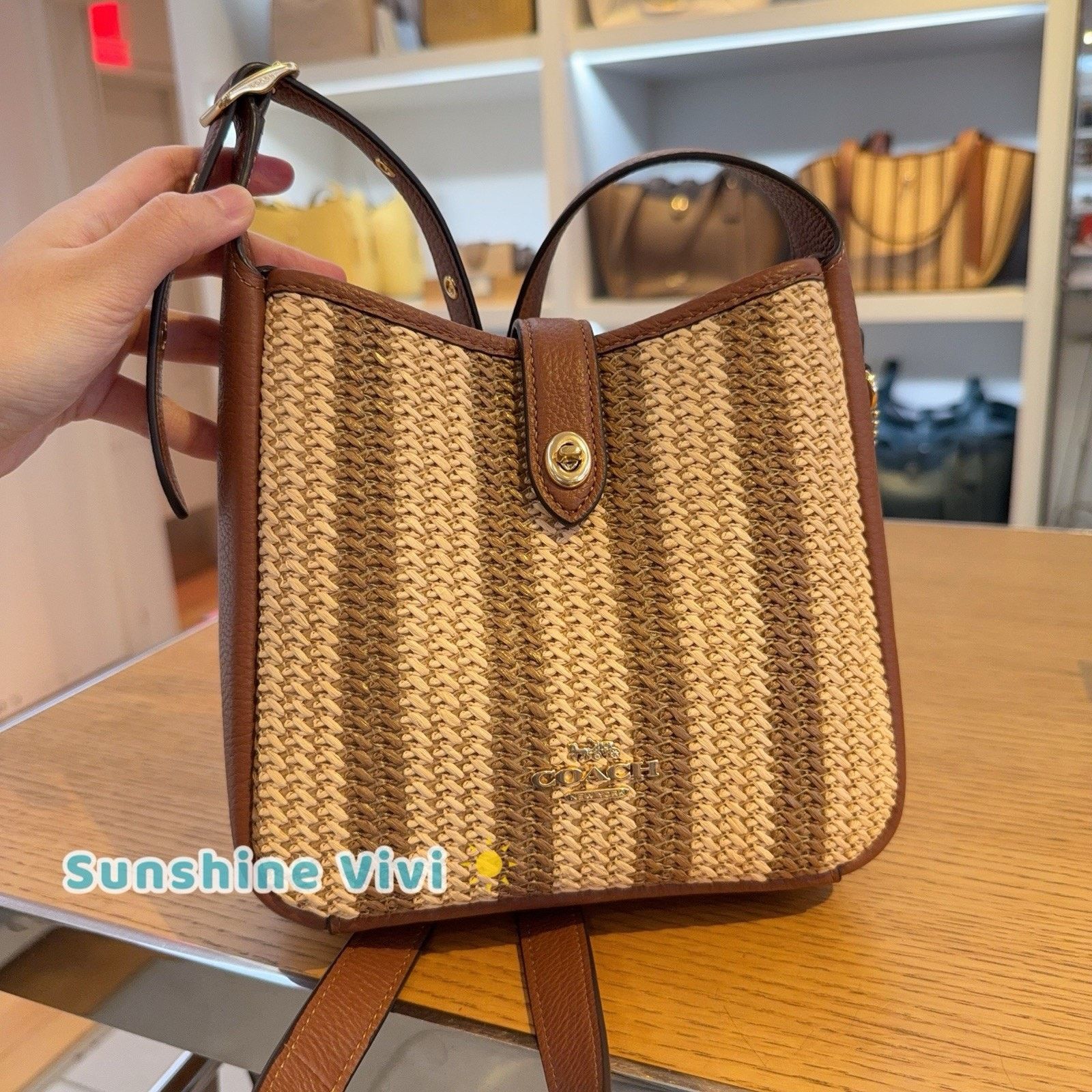 Coach NWT COACH Hadley Mini Bag CBI10 Redwood Straw Leather Size ONE SIZE - 1 Thumbnail