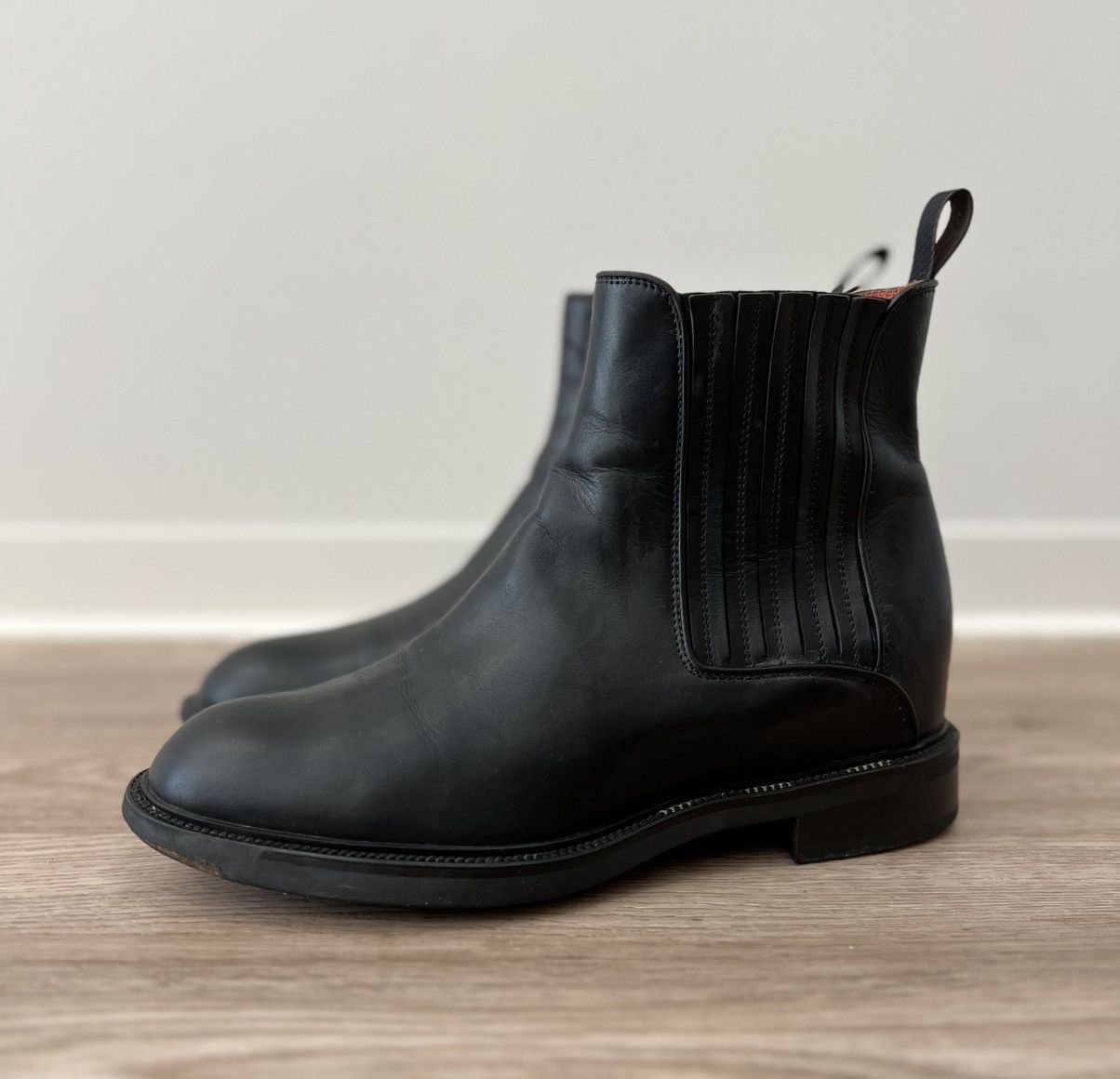 Santoni Santoni Leather Black Ankle Chelsea Boots Size US 8.5 / IT 38.5 - 3 Thumbnail
