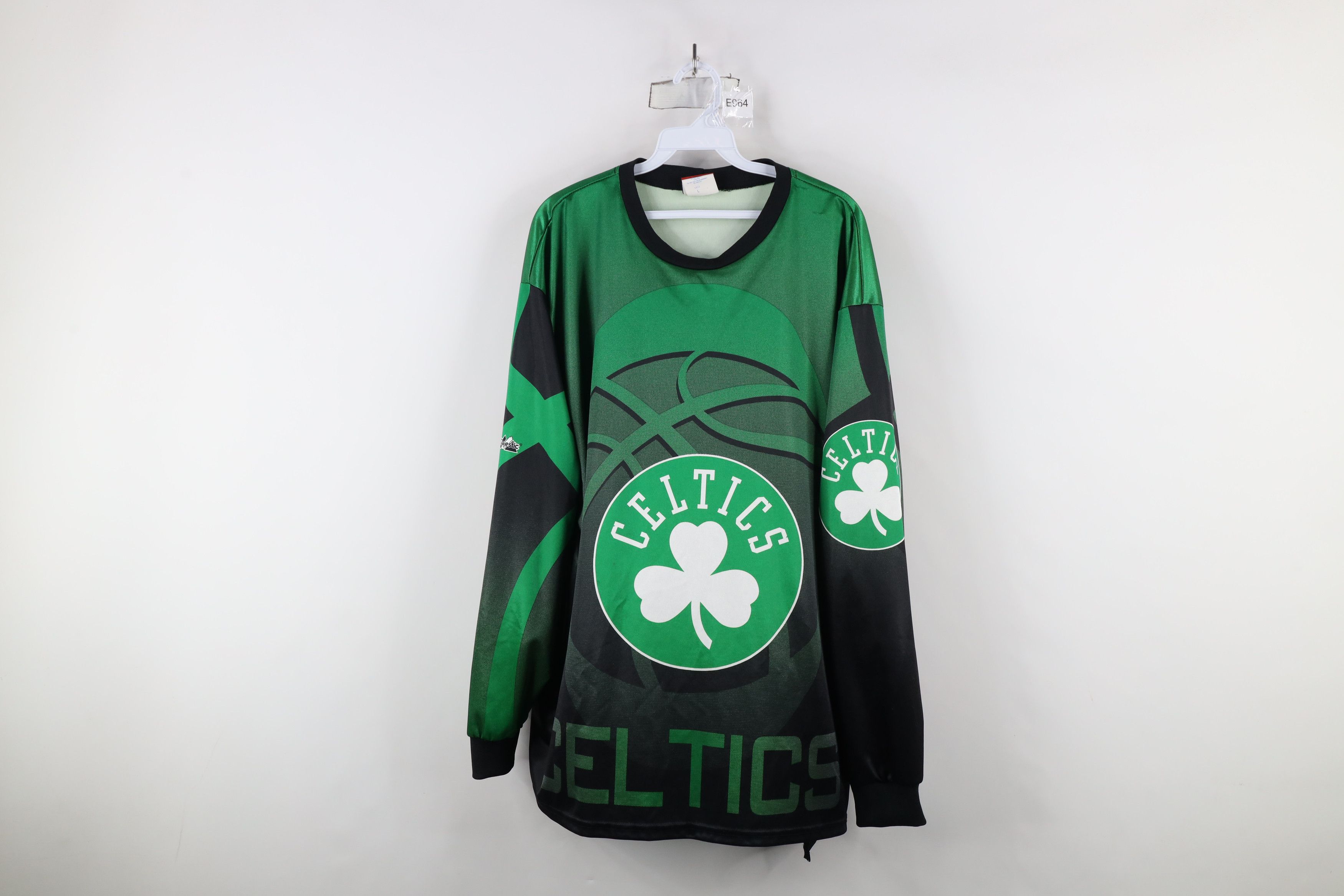 Majestic × Vintage Vintage 90s Majestic Boston Celtics Long Sleeve T-Shirt USA Size US L / EU 52-54 / 3 - 1 Thumbnail