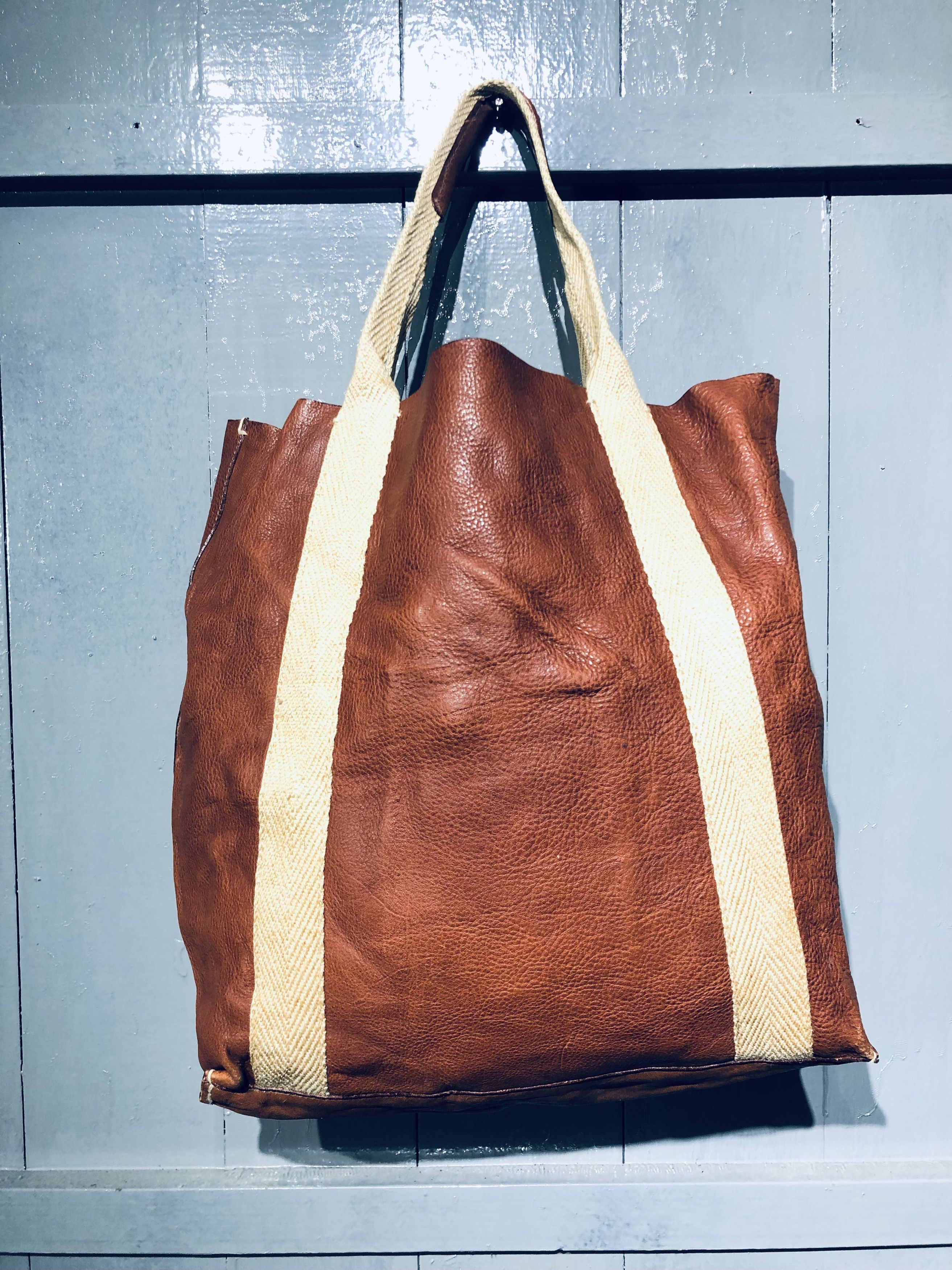 Japanese Brand × Leather JAPANESE GENTEN STREETWEAR FASHION STyLE LEATHER TOTE BAG Size ONE SIZE - 1 Thumbnail