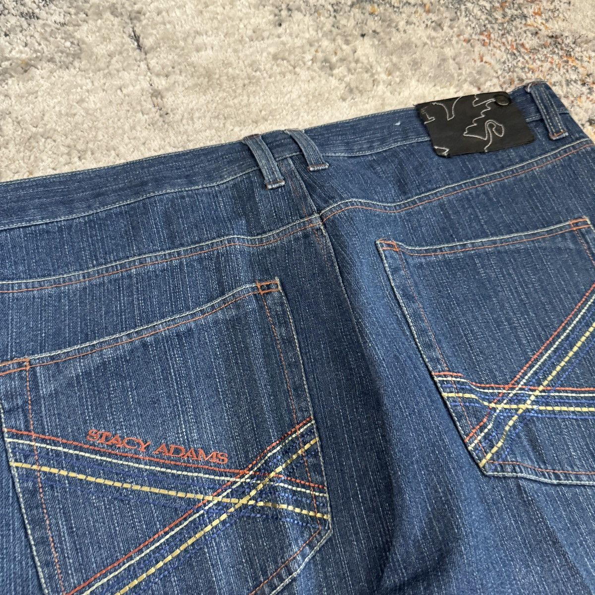 JNCO × Japanese Brand × Vintage Vintage Y2K Stacy Adam’s baggy wide leg embroidered jeans Size US 40 / EU 56 - 3 Thumbnail