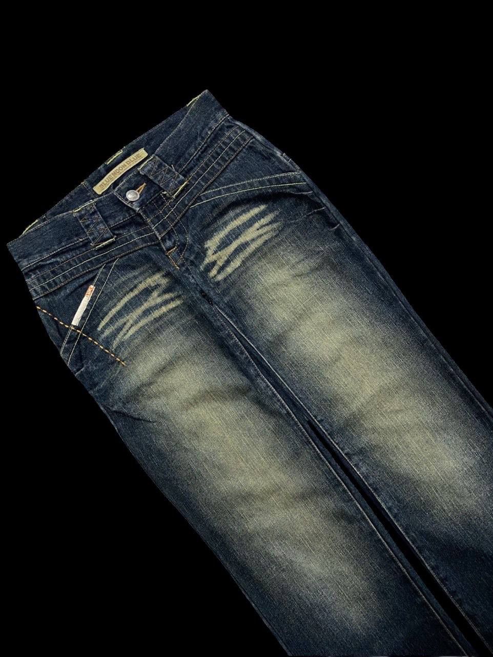 Vintage RARE 90s Blue Moon Blue Mudwash Clawmark Logo Insane Jean Size US 28 / EU 44 - 6 Thumbnail