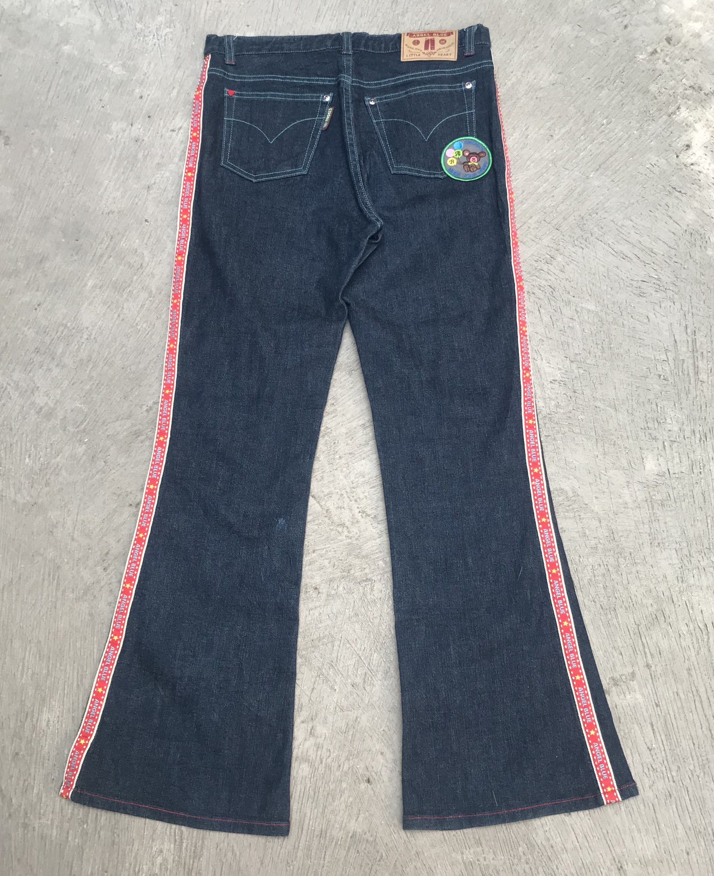 Japanese Brand angel blue flared printed denim pants hysteric glamour Size US 31 - 5 Thumbnail