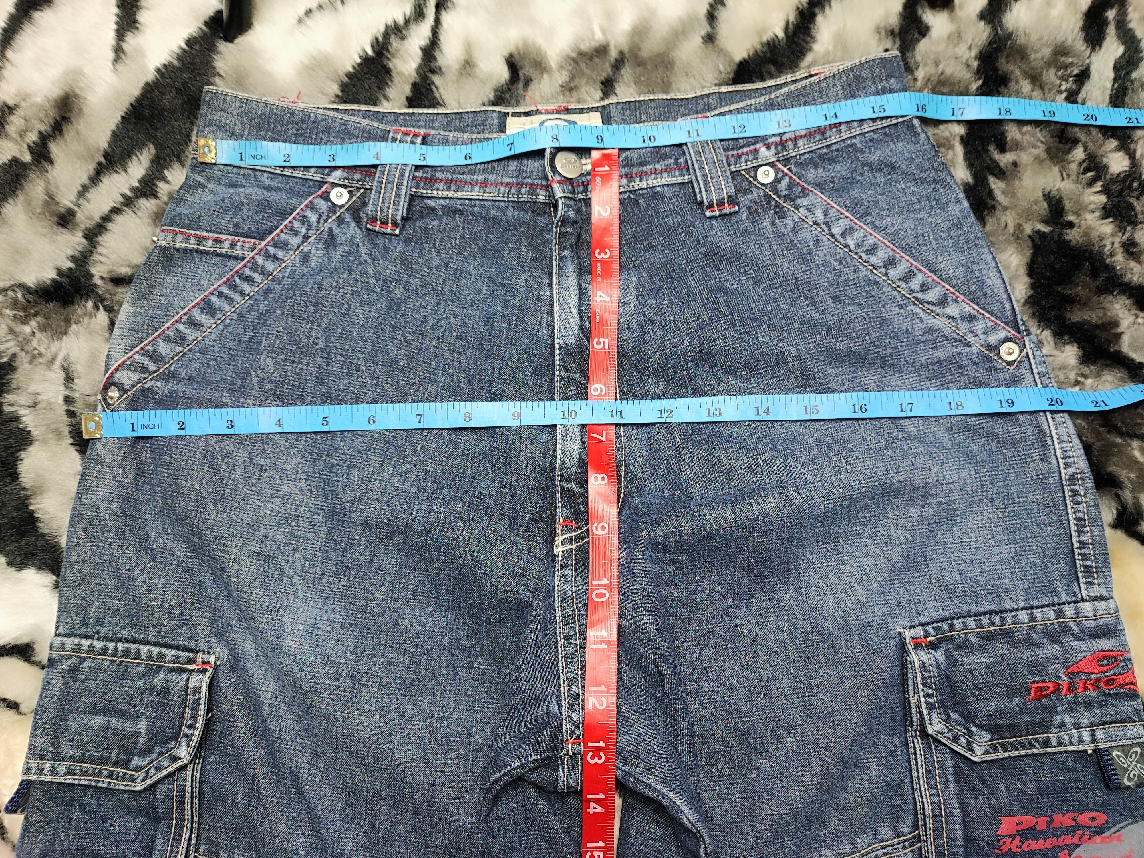 If Six Was Nine Piko Jeans Baggy Wide Leg Cargo Denim Size US 31 - 9 Thumbnail