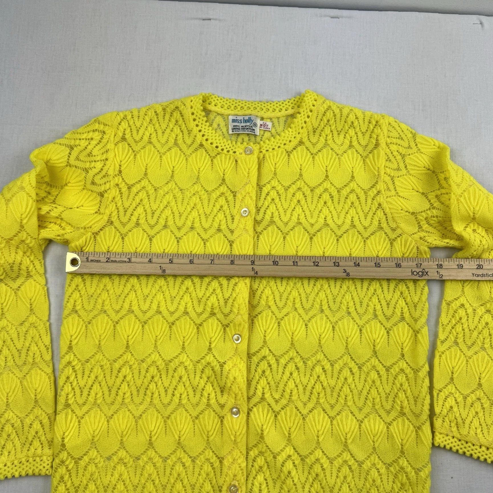 Vintage VINTAGE Miss Holly Cardigan Shirt 1960s Yellow Lace L Womens Size L / US 10 / IT 46 - 6 Thumbnail