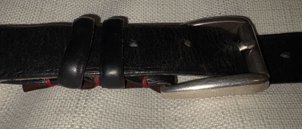 Vintage European Tumbled Calfskin Leather Belt Size 36 - 11 Thumbnail