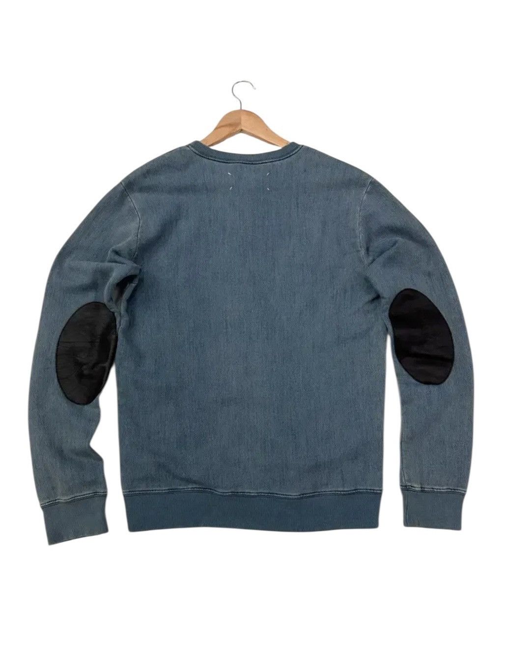 Maison Margiela Maison Margiela Washed Denim Elbow Patch Sweatshirt Size US M / EU 48-50 / 2 - 2 Thumbnail