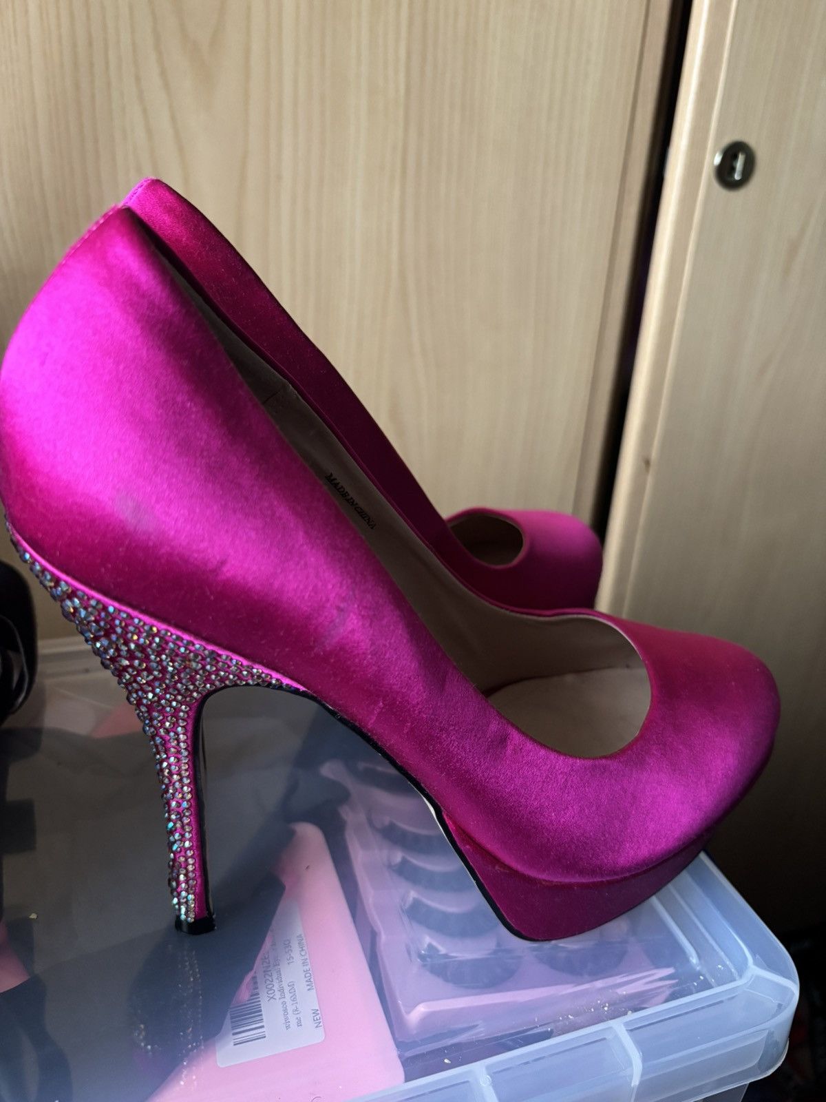 Steve Madden Steve Madden Pink Fuchsia High Heels with Rhinestones Size US 10.5 / IT 40.5 - 6 Thumbnail