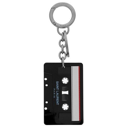 Saint Laurent Paris o1s1wg110924 Size: OS / Cassette Tape Keyring in Black Size ONE SIZE - 1 Thumbnail